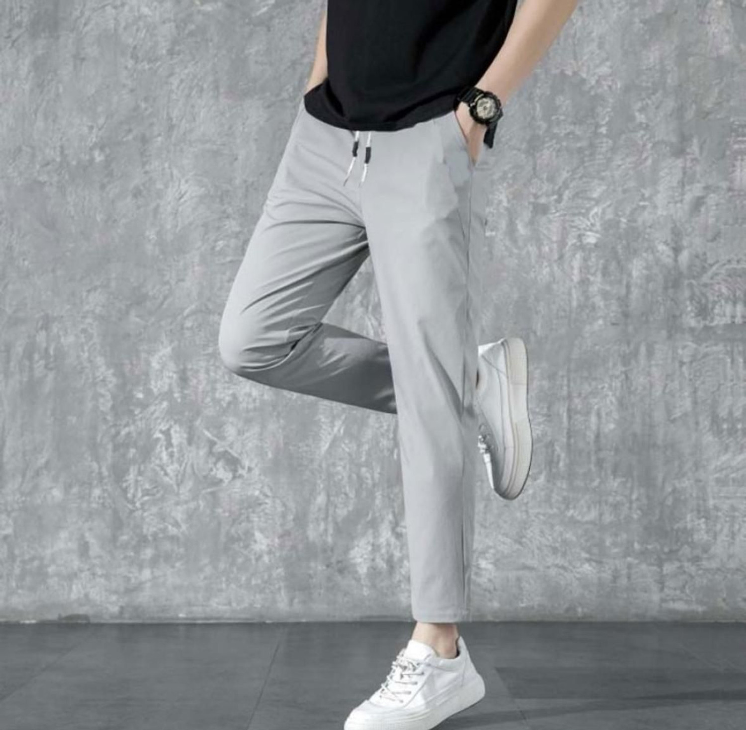 Image of Dresvia Solid Men Black, Blue Track Pants