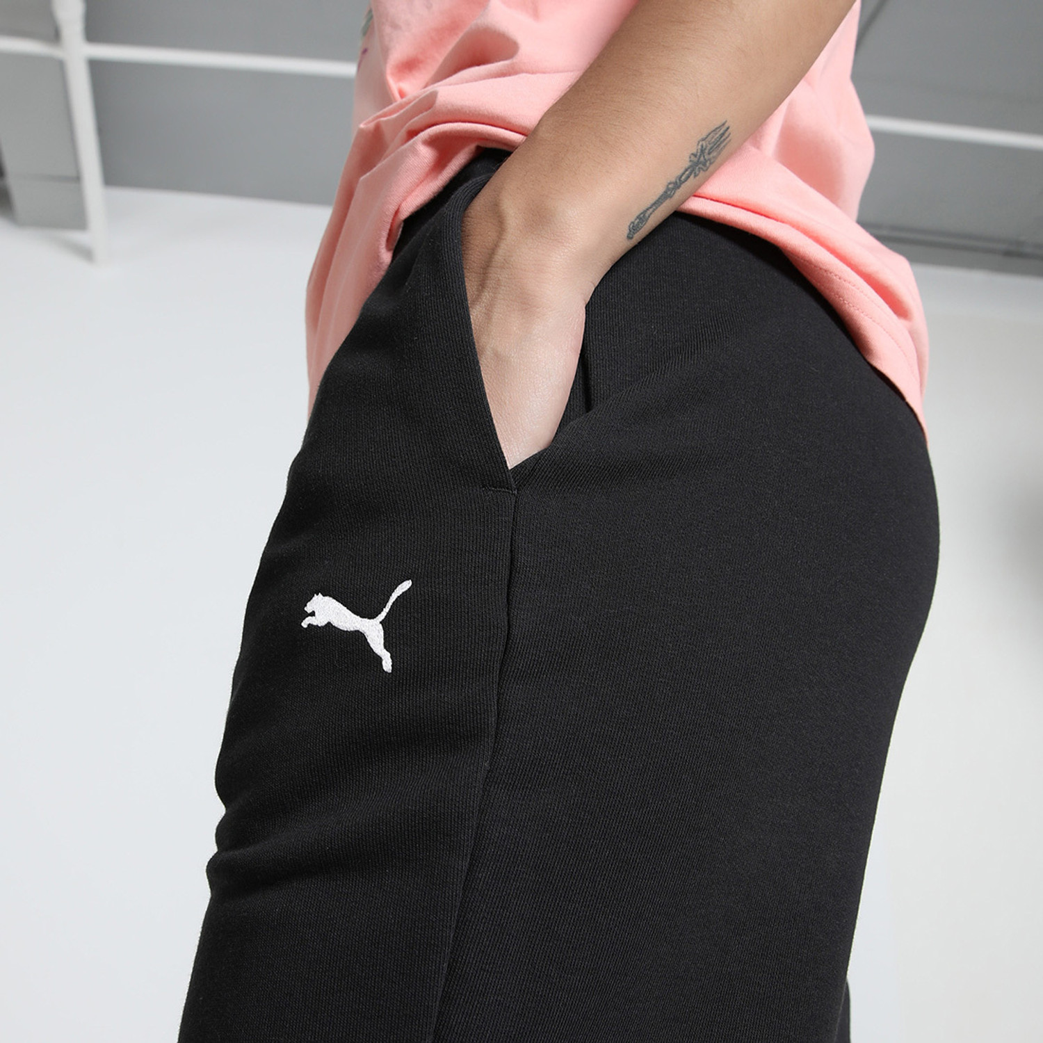 Image of PUMA Solid Women Black Track Pants