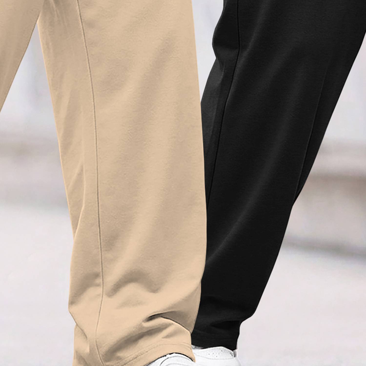 Tesseract Men Beige, Black Track Pants Pack of 2 - Image 5