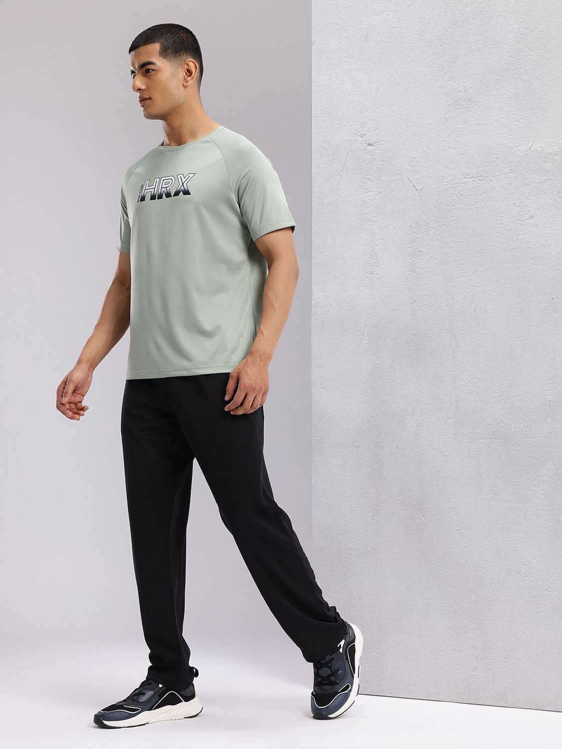 Image of HRX by Hrithik Roshan Solid Men Black Track Pants