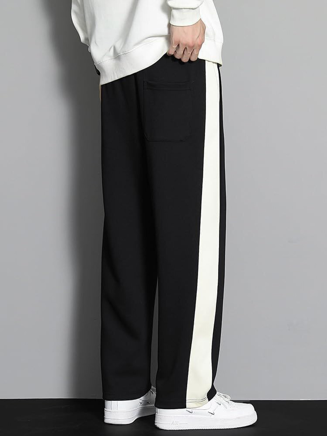 Image of SDE Striped Men Black Track Pants