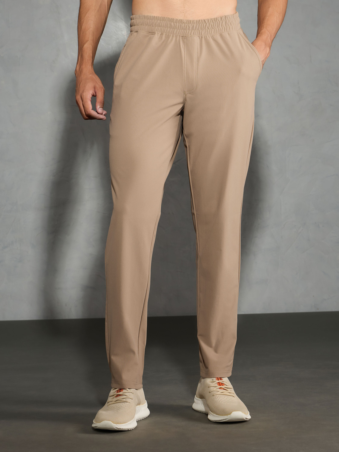 Image of TECHNOSPORT Solid Men Beige Track Pants