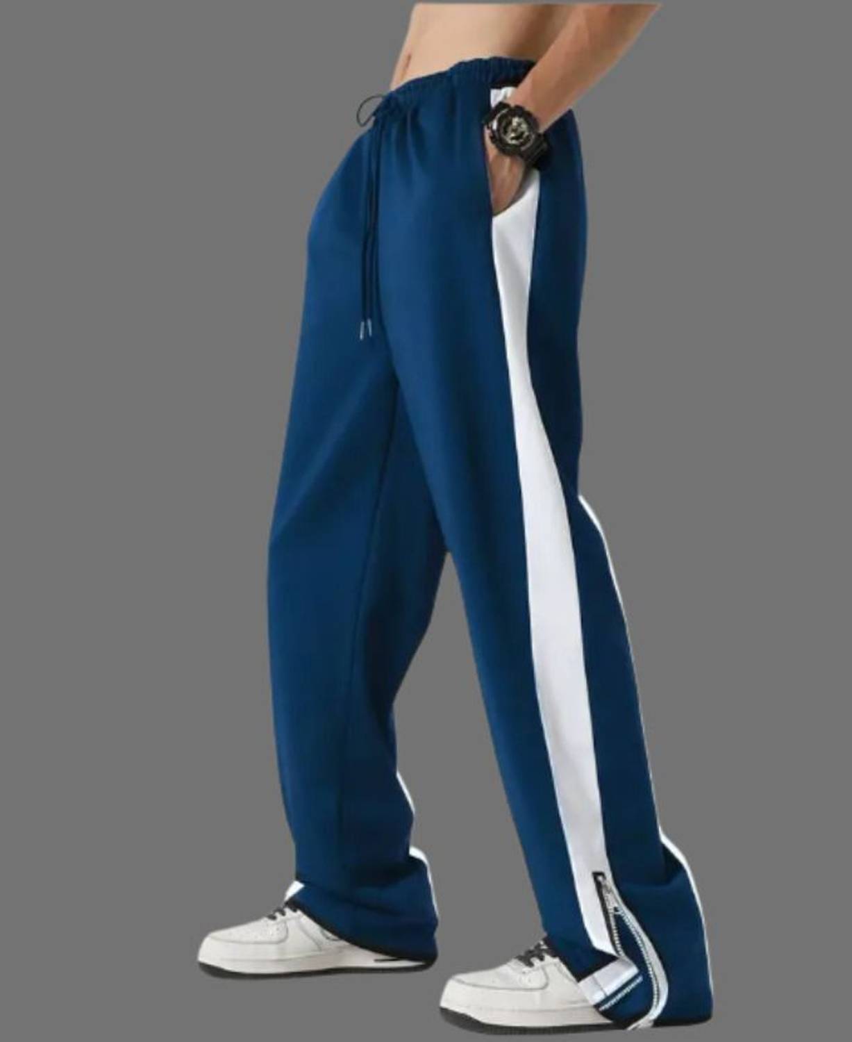 ALPTRA Solid Men Blue Track Pants