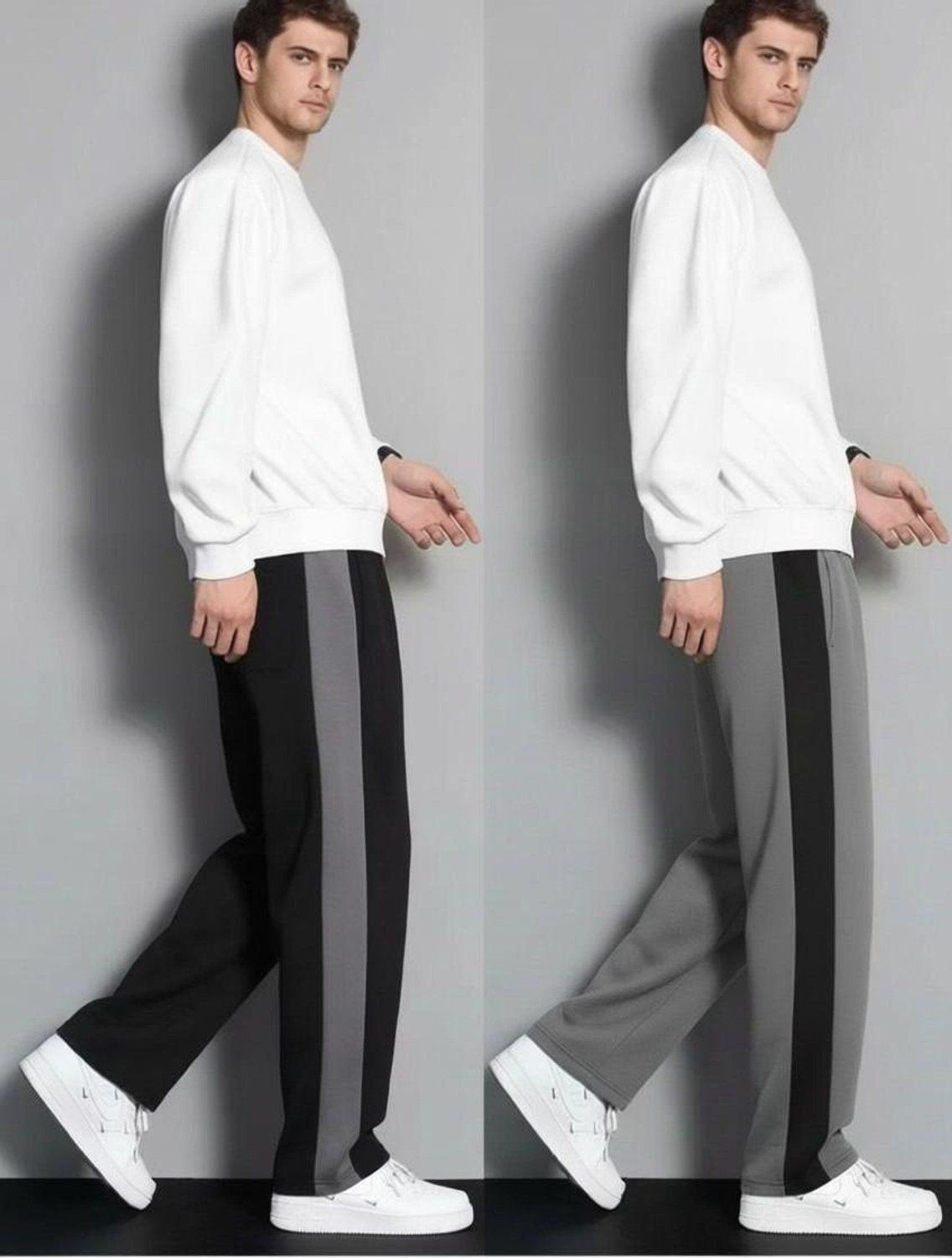 Image of Venner Solid Men Black, Grey Track Pants
