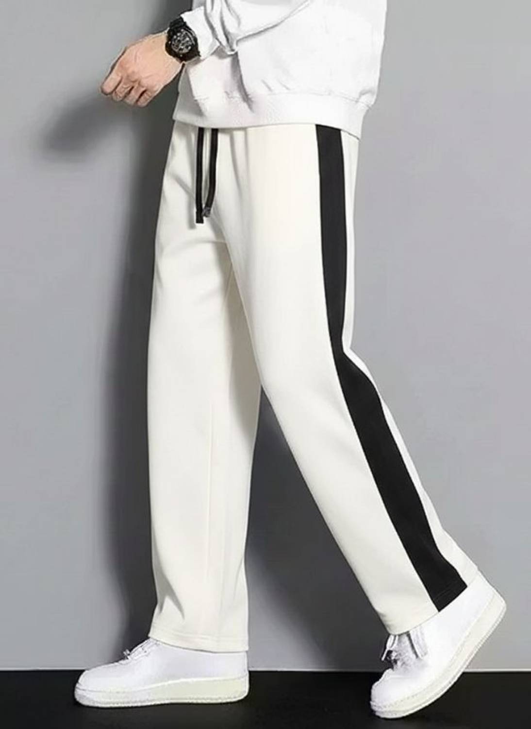 STITCHCOUNTER Men White Track Pants - Image 3