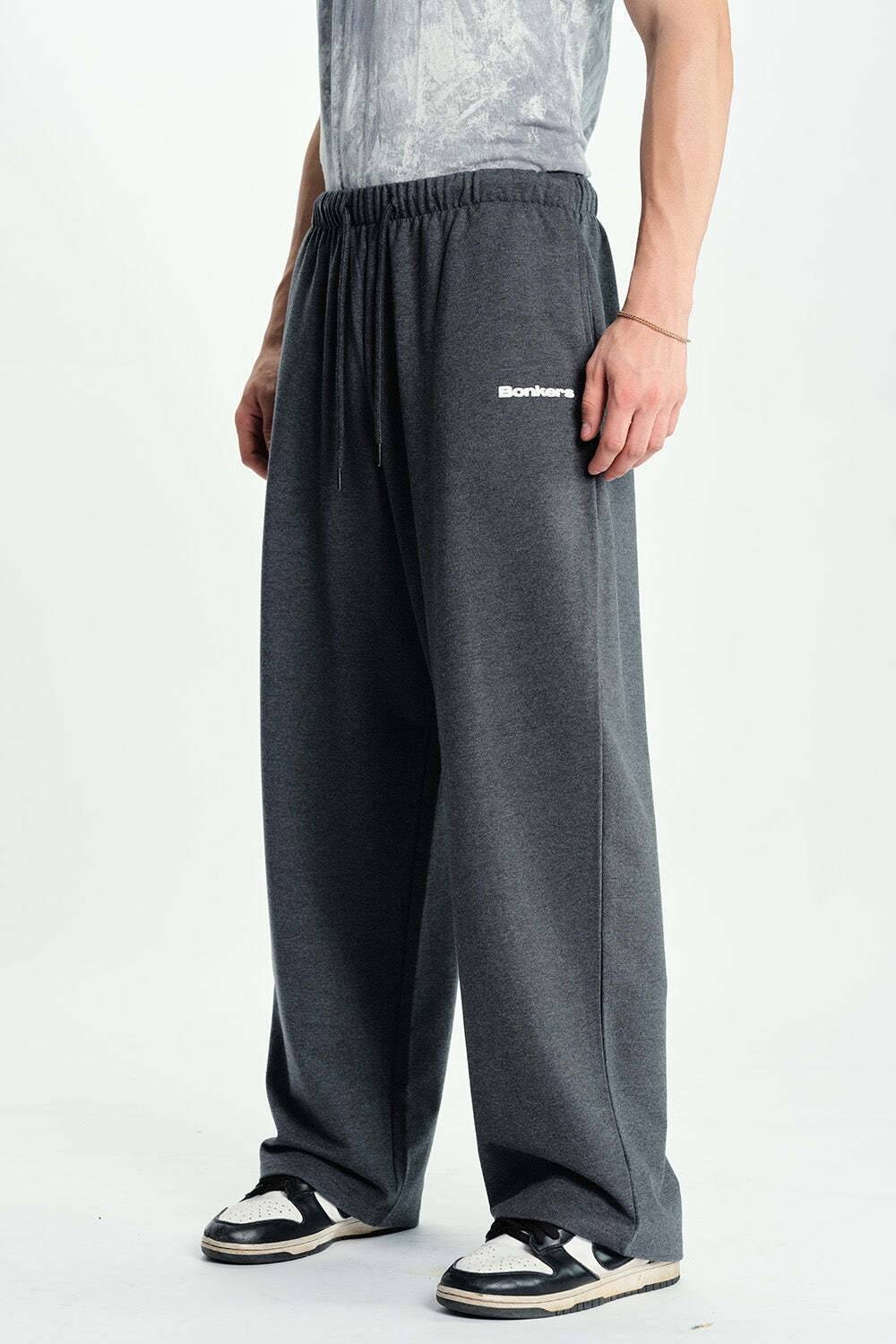 Bonkers Solid Men Black Track Pants - Image 3