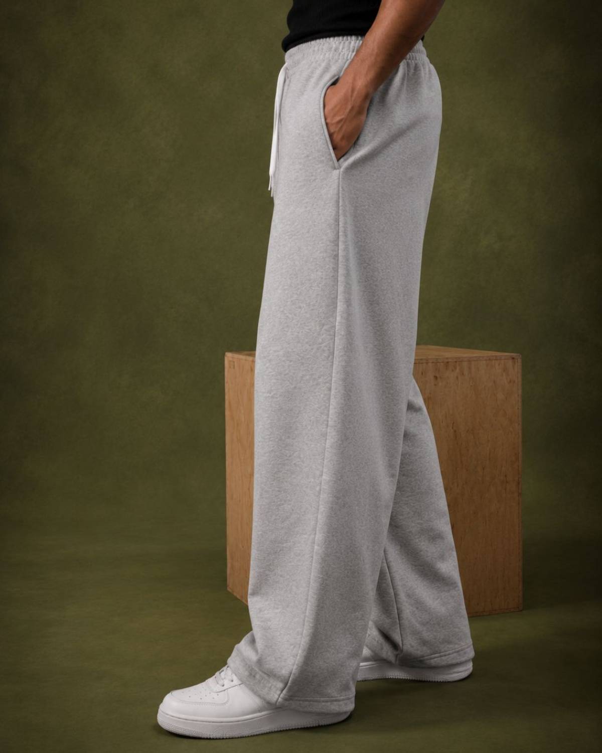 Cloth N Code Solid Men Silver Track Pants - Image 2