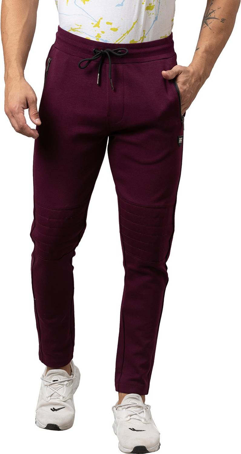 BEING HUMAN Purple Regular Fit Track Pants For Men By Being Human Clothing Solid Men Purple Track Pants
