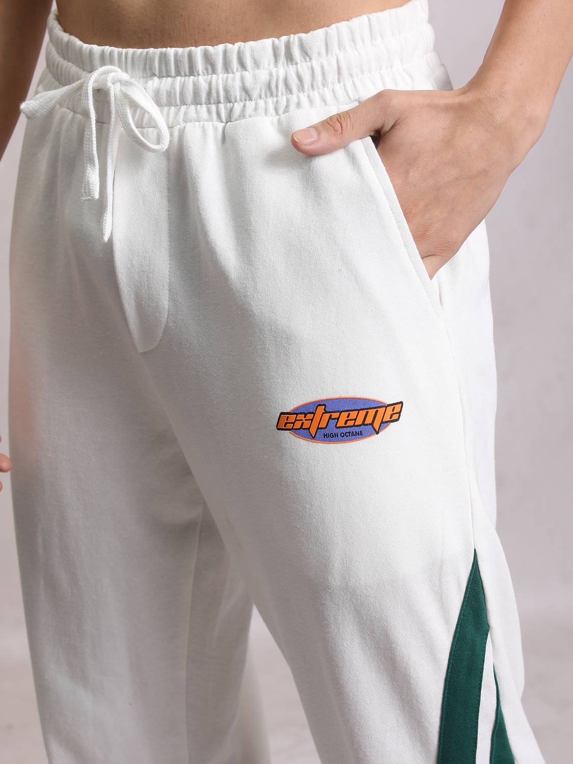 HIGHLANDER Striped White Track Pants - Image 5