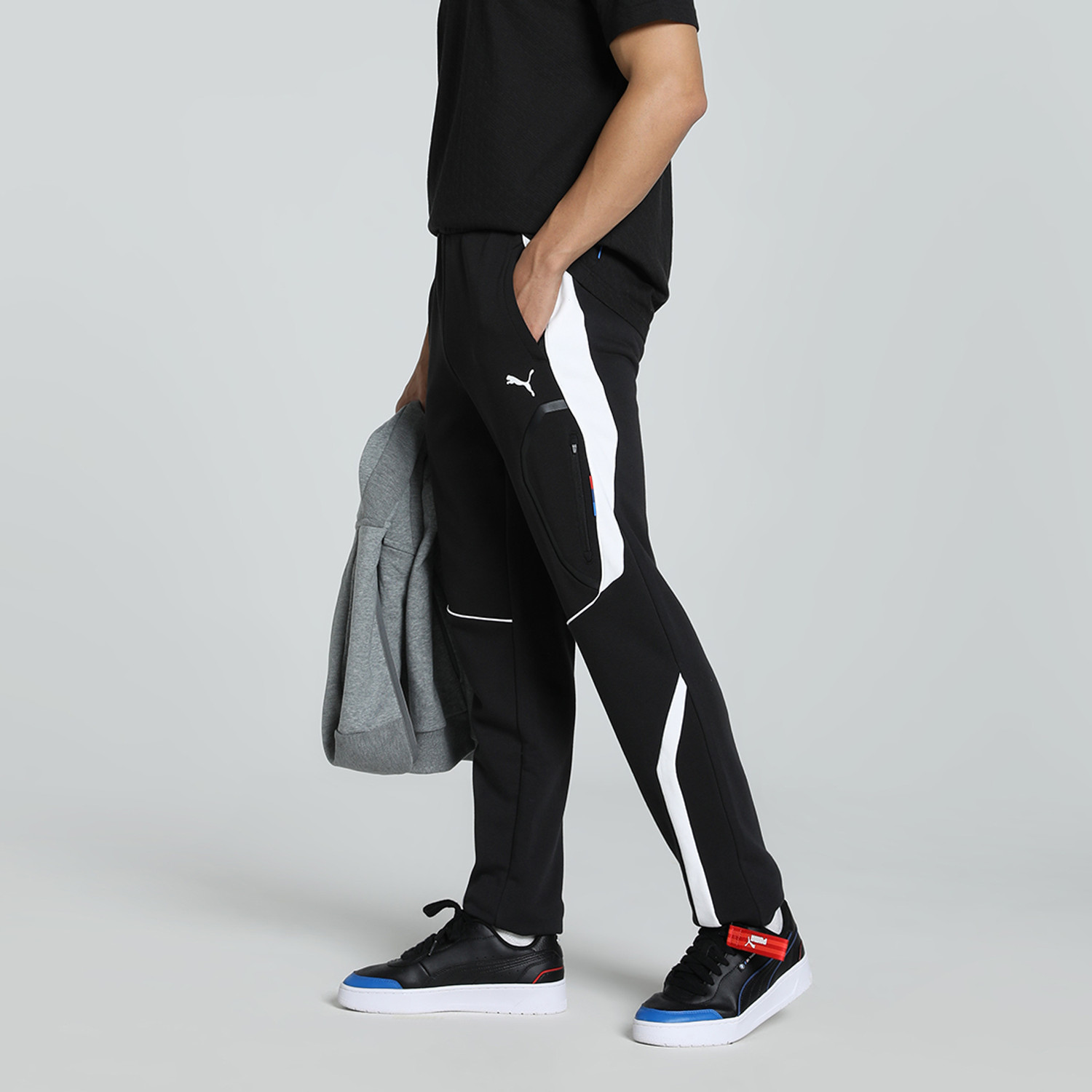 Image of PUMA Colorblock Men Black Track Pants