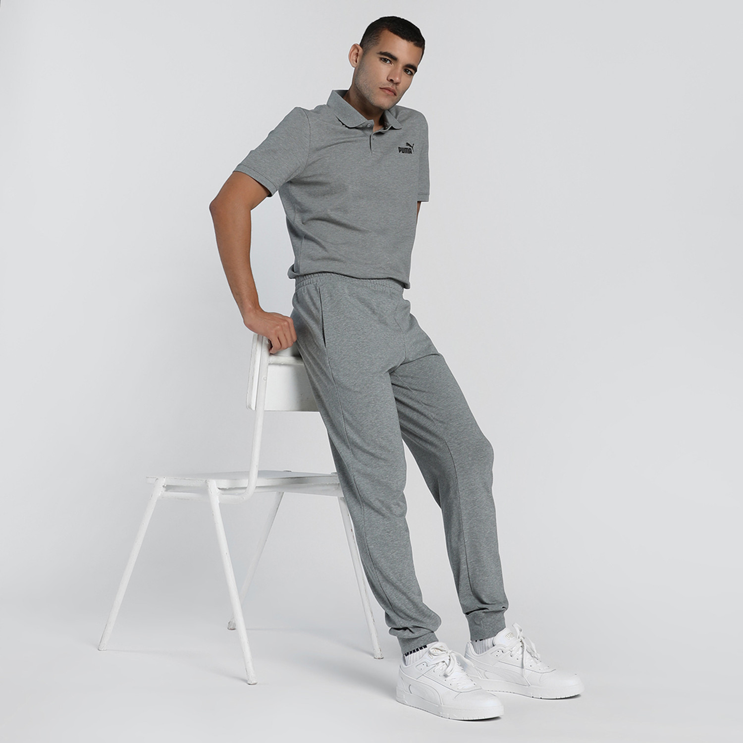 Image of PUMA Solid Men Grey Track Pants