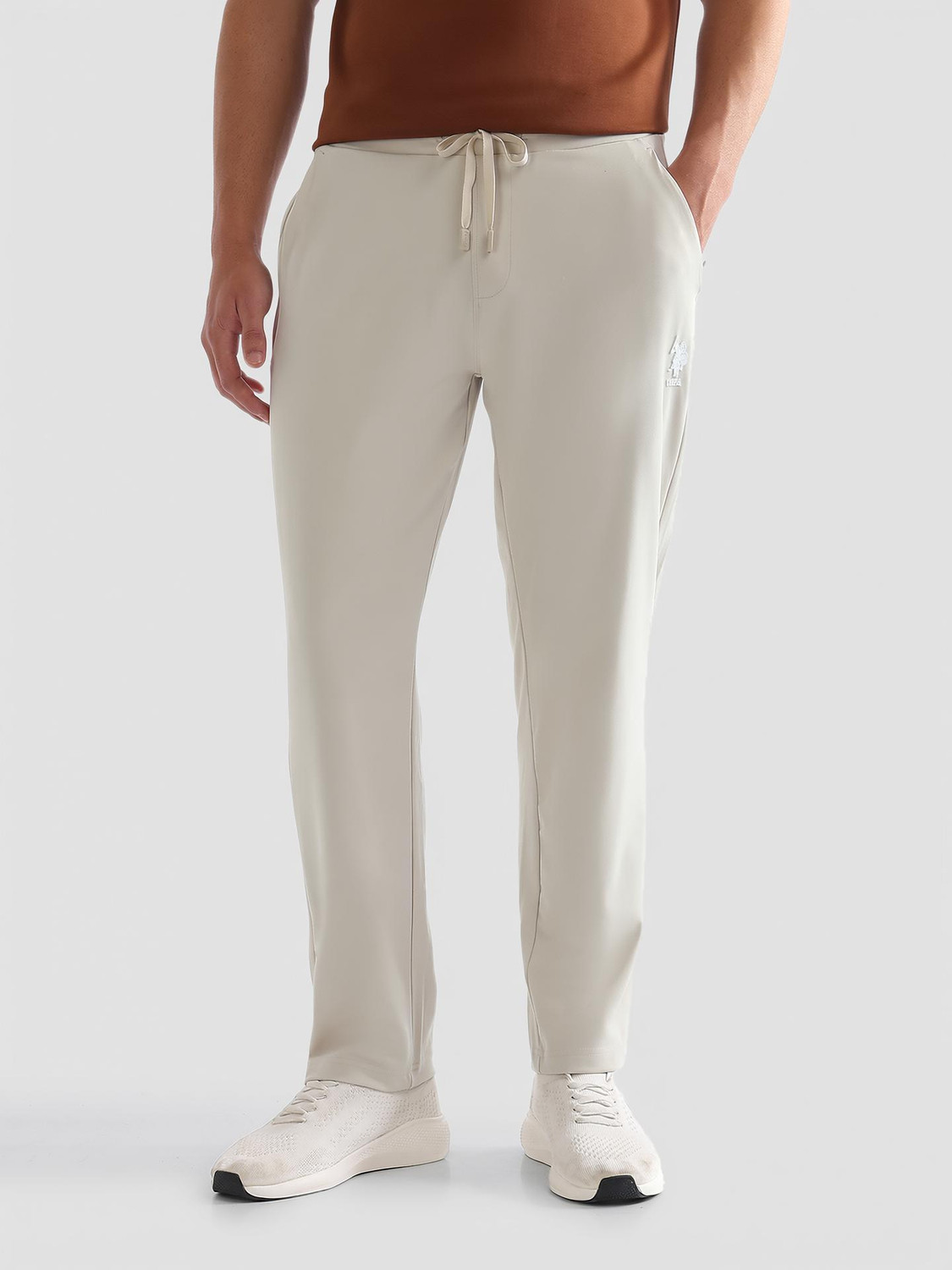 U.S. POLO ASSN. Solid Men Beige Track Pants
