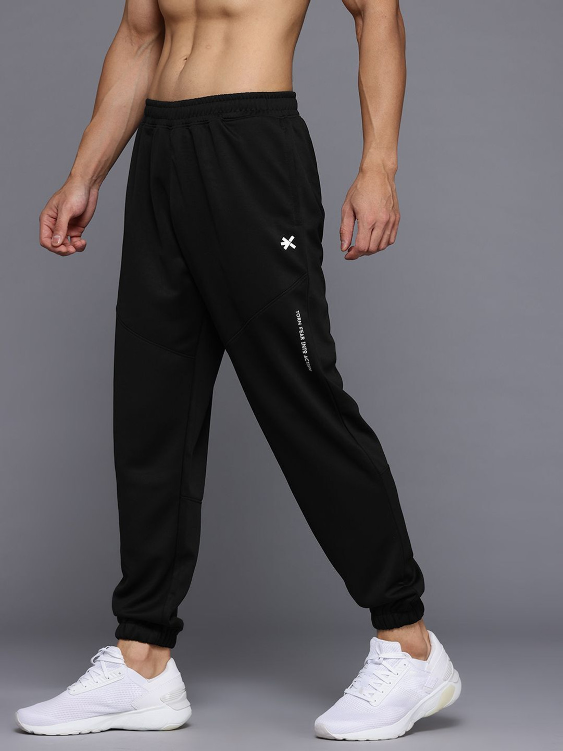 Image of HRX by Hrithik Roshan Solid Men Black Track Pants