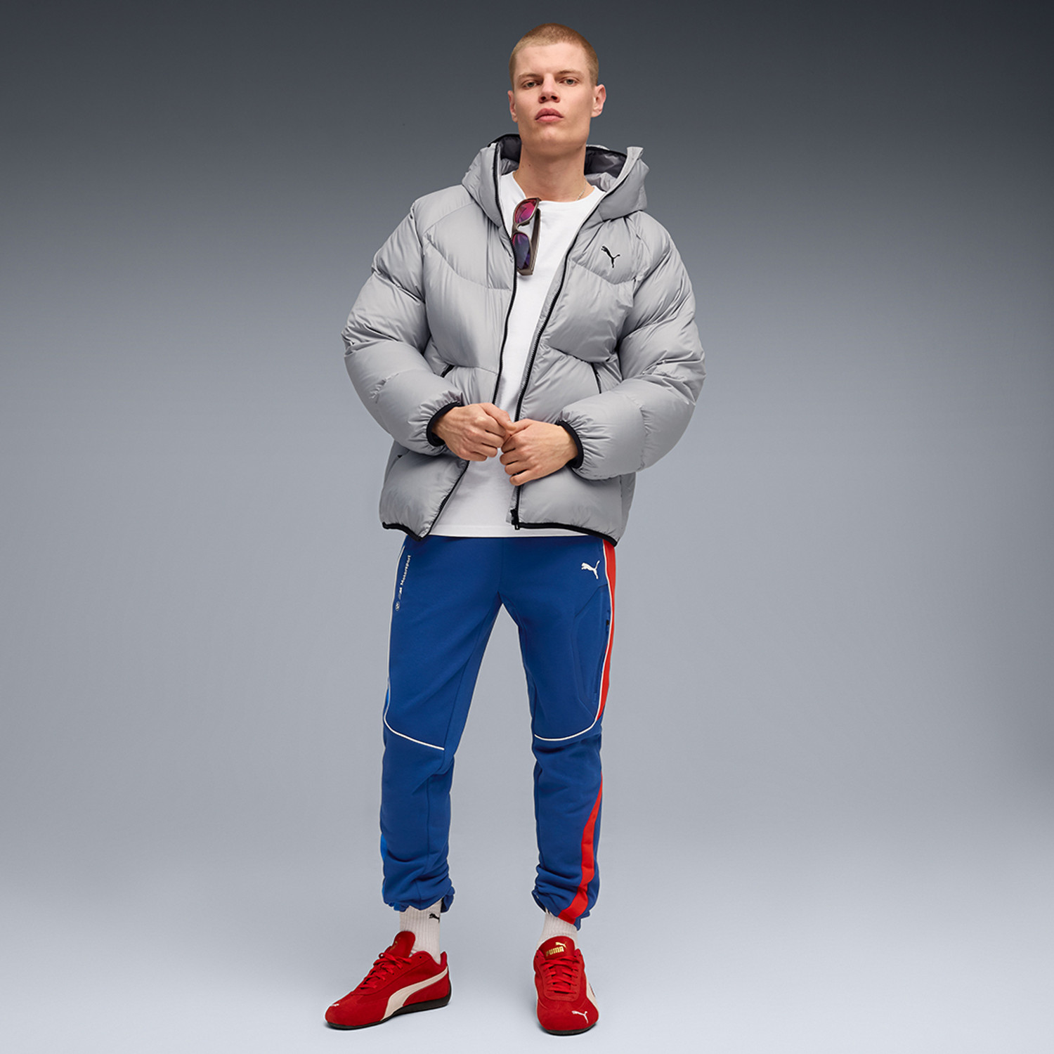 Image of PUMA Solid Men Blue Track Pants