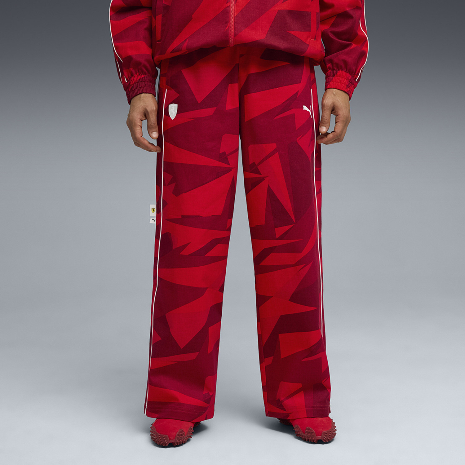 PUMA Printed Men Red Track Pants