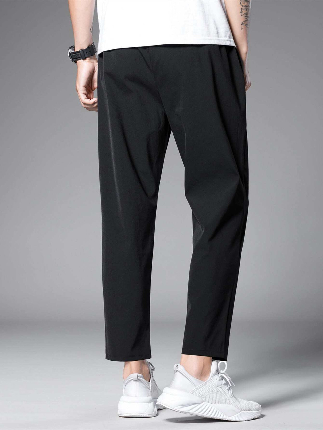 Image of Rawlane Regular Fit Men Black Trousers