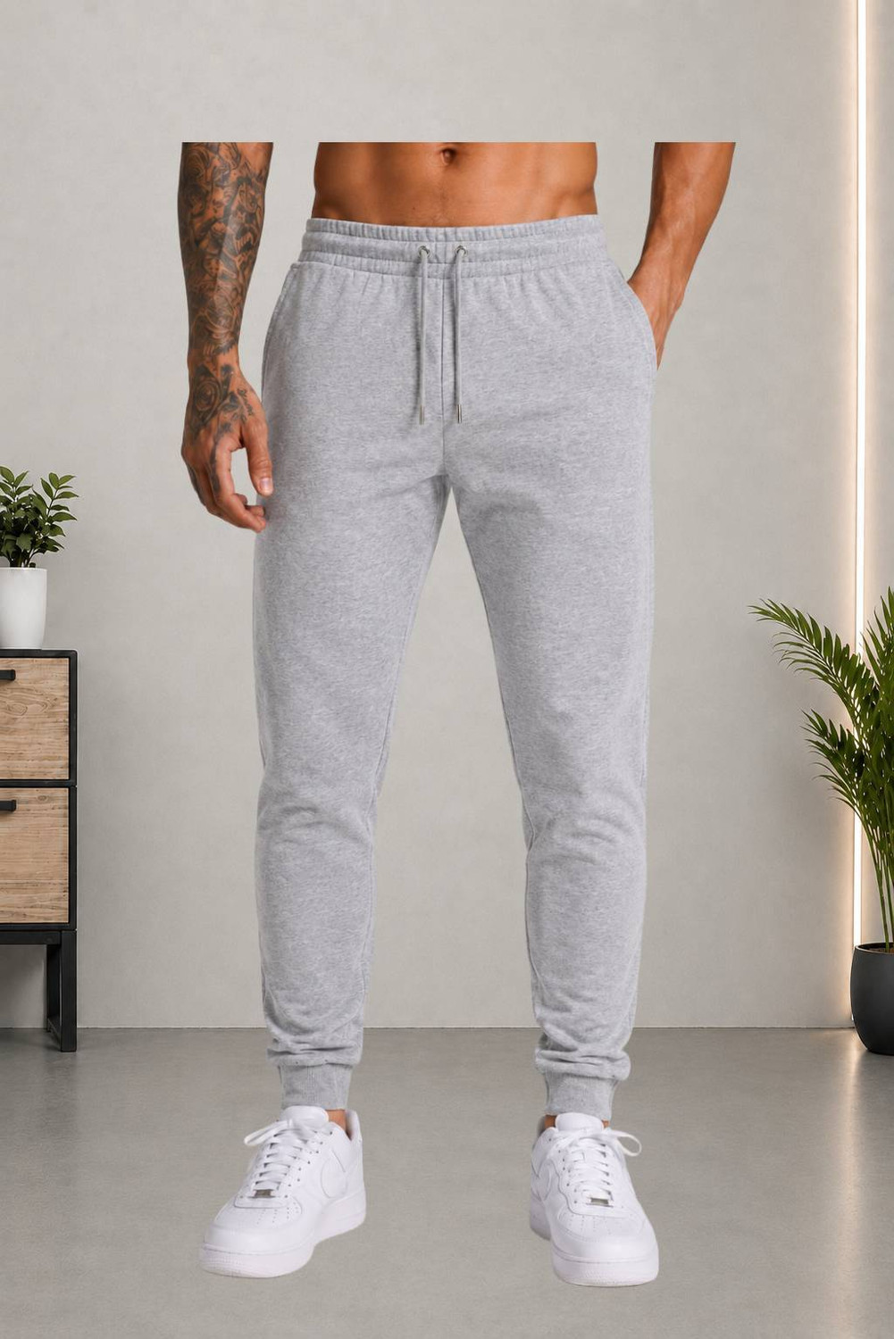 Image of SMARTRIX Solid Men Black, Grey Track Pants