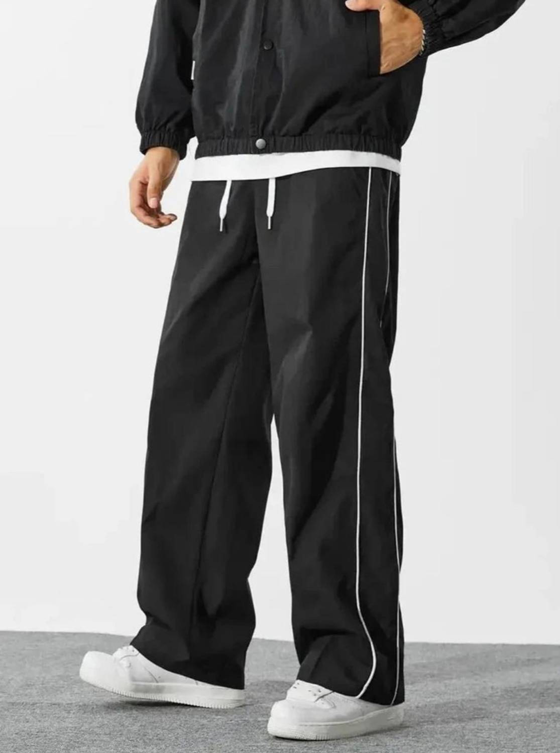 Blacktail Striped Black Track Pants - Image 1