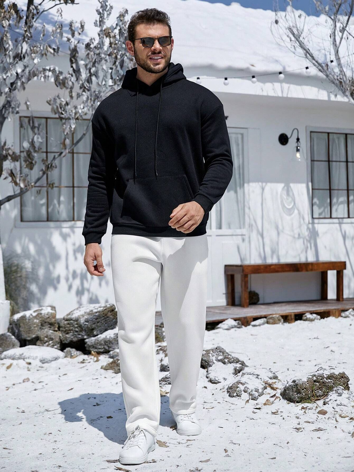 Image of Dockstreet Loose Fit Men White Trousers