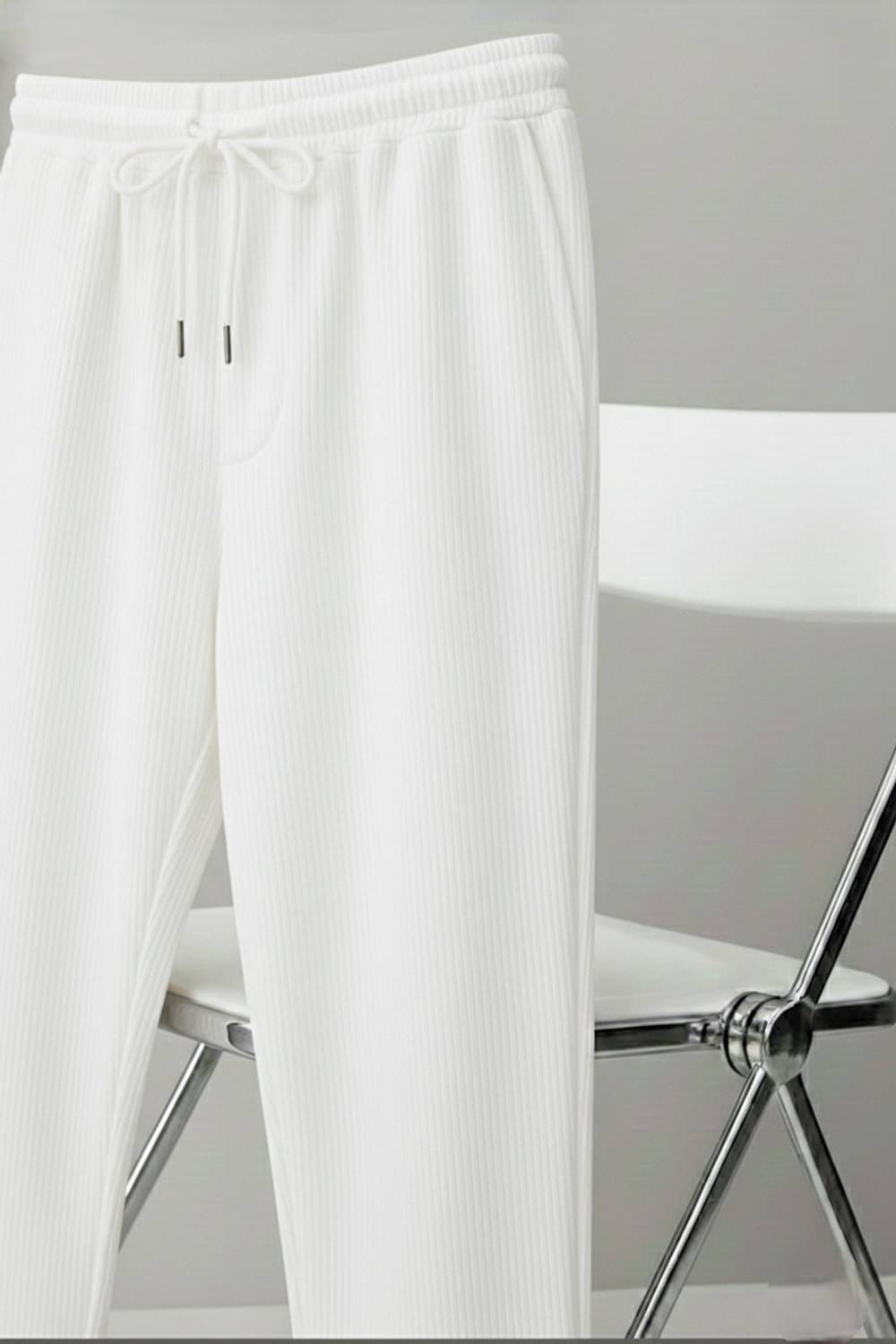 MODESHIFT Men White Track Pants - Image 2