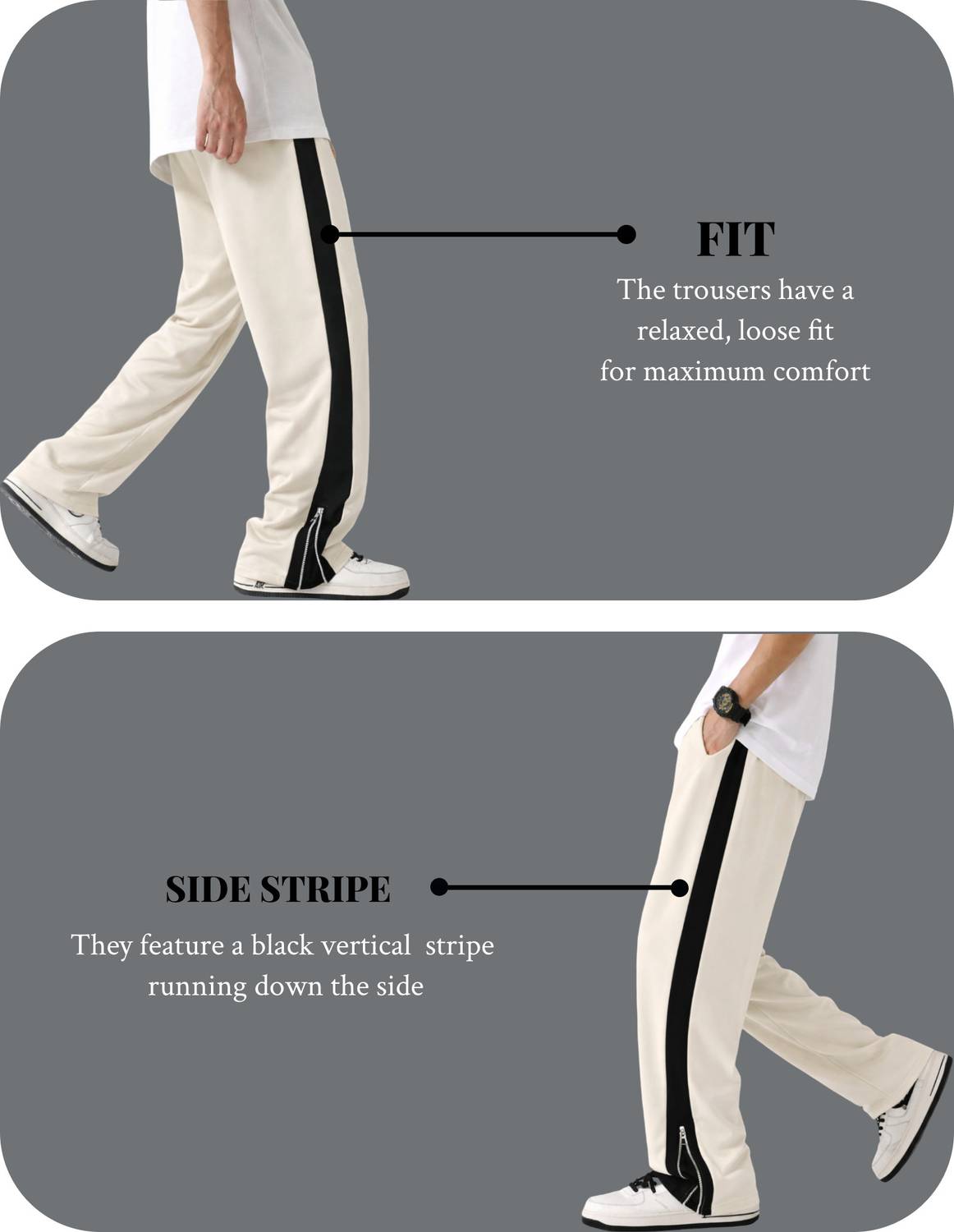 Vontade Striped Beige Track Pants - Image 4