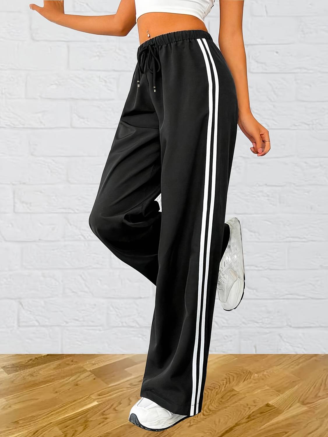 Dockstreet Striped Women Black Track Pants - Buy Dockstreet