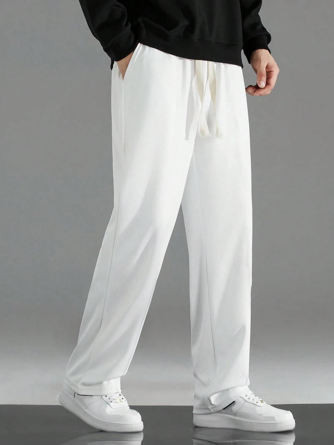 Adokedo Solid Men White Track Pants