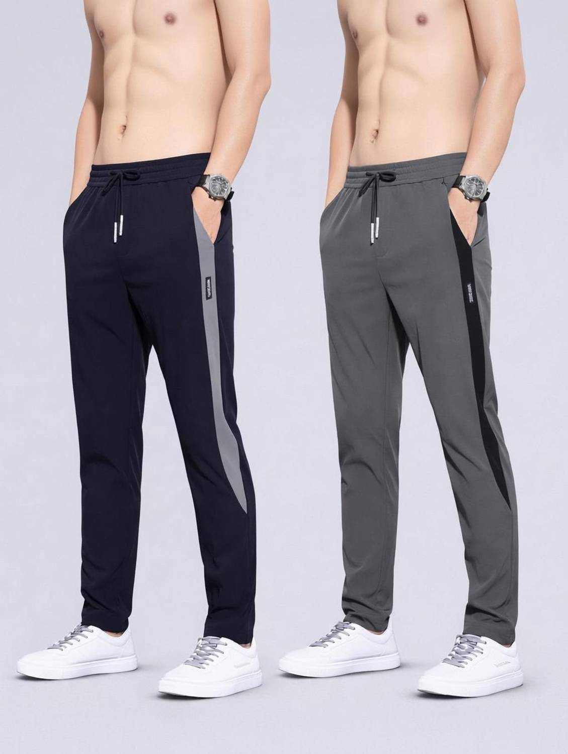 Joggers Park Colorblock Men Multicolor Track Pants Pack of 2