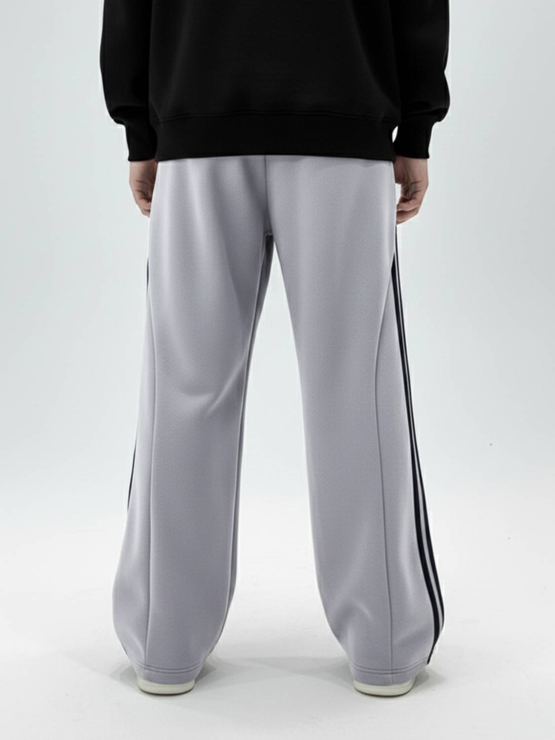 Jump Cuts Striped Grey Track Pants - Image 3