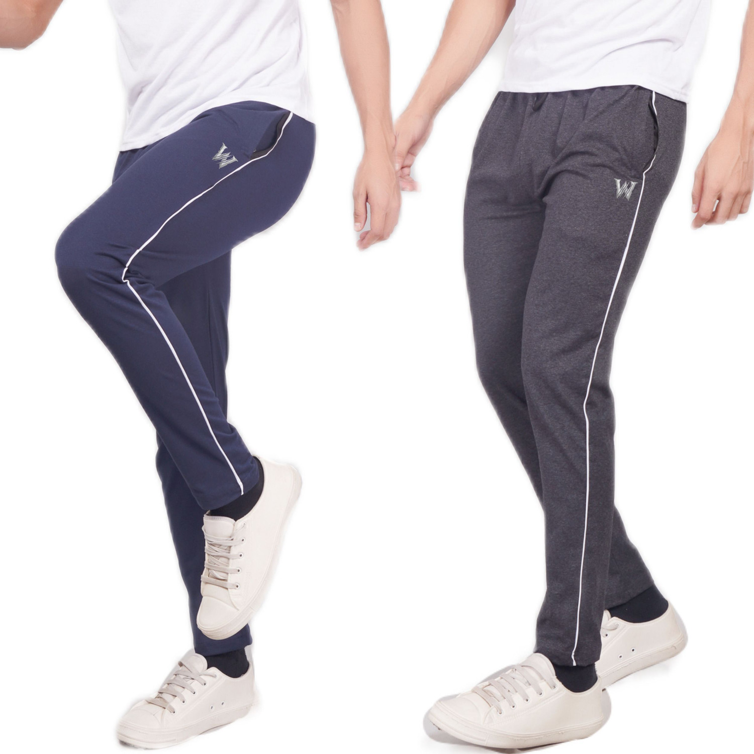 Image of WILD CAMO Solid Men Blue, Grey Track Pants