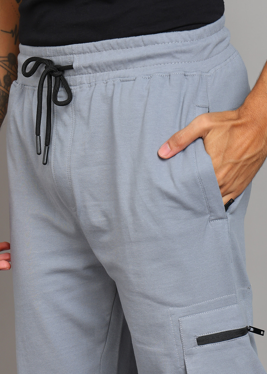 Image of KILLER Solid Men Grey Track Pants