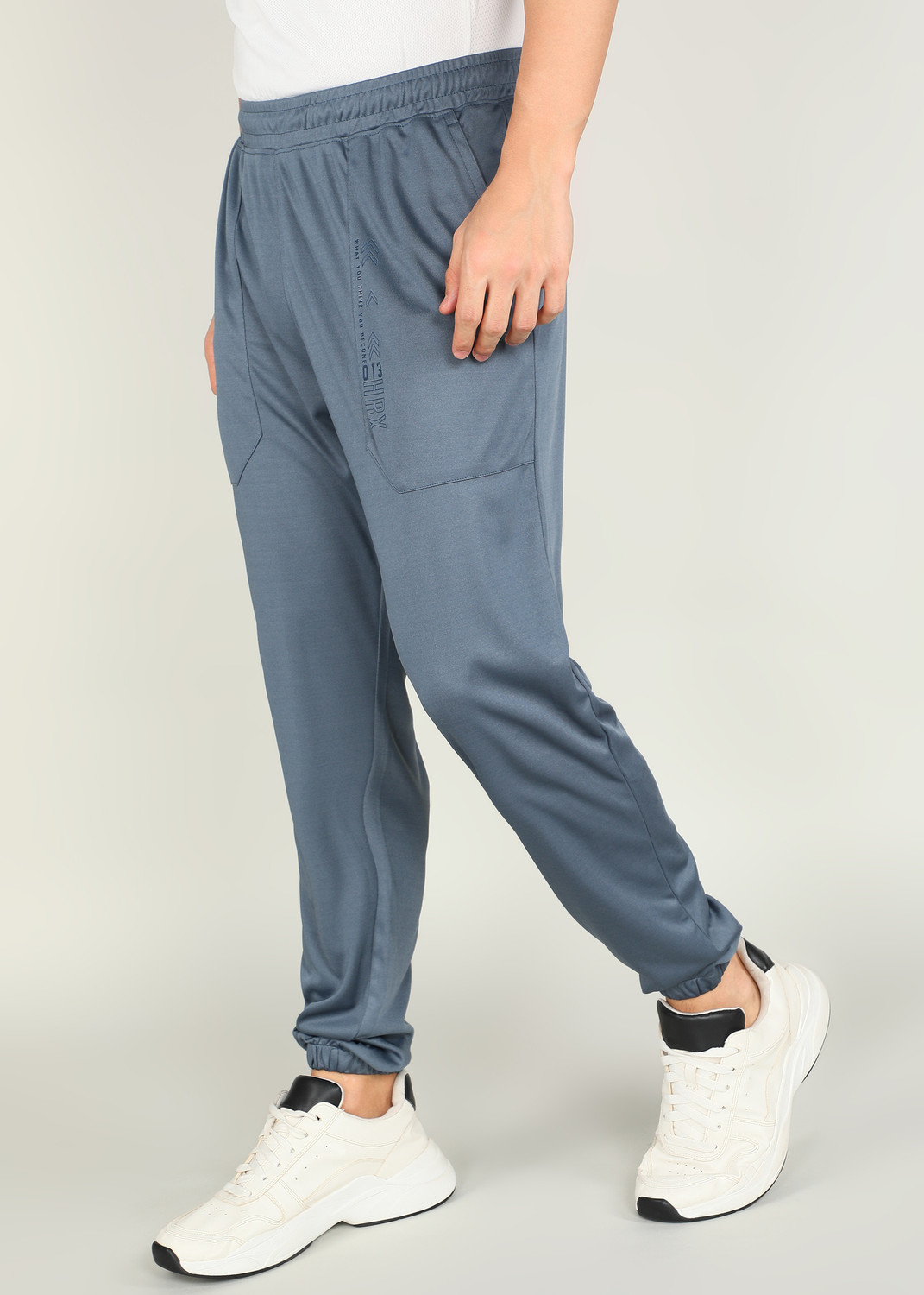 Image of HRX by Hrithik Roshan Solid Men Grey Track Pants
