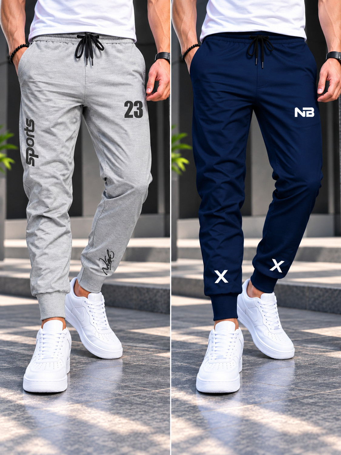 Image of NB NICKY BOY Pack of 2 Men Printed Multicolor Track Pants