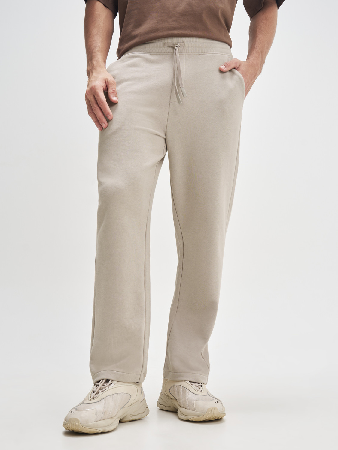 Image of XYXX Solid Men Beige Track Pants