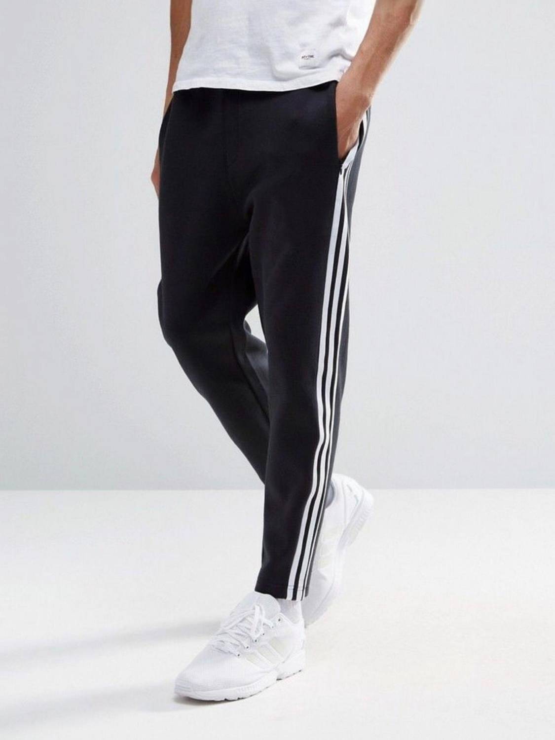 instylesports Men Black Striped Track Pants - Image 1