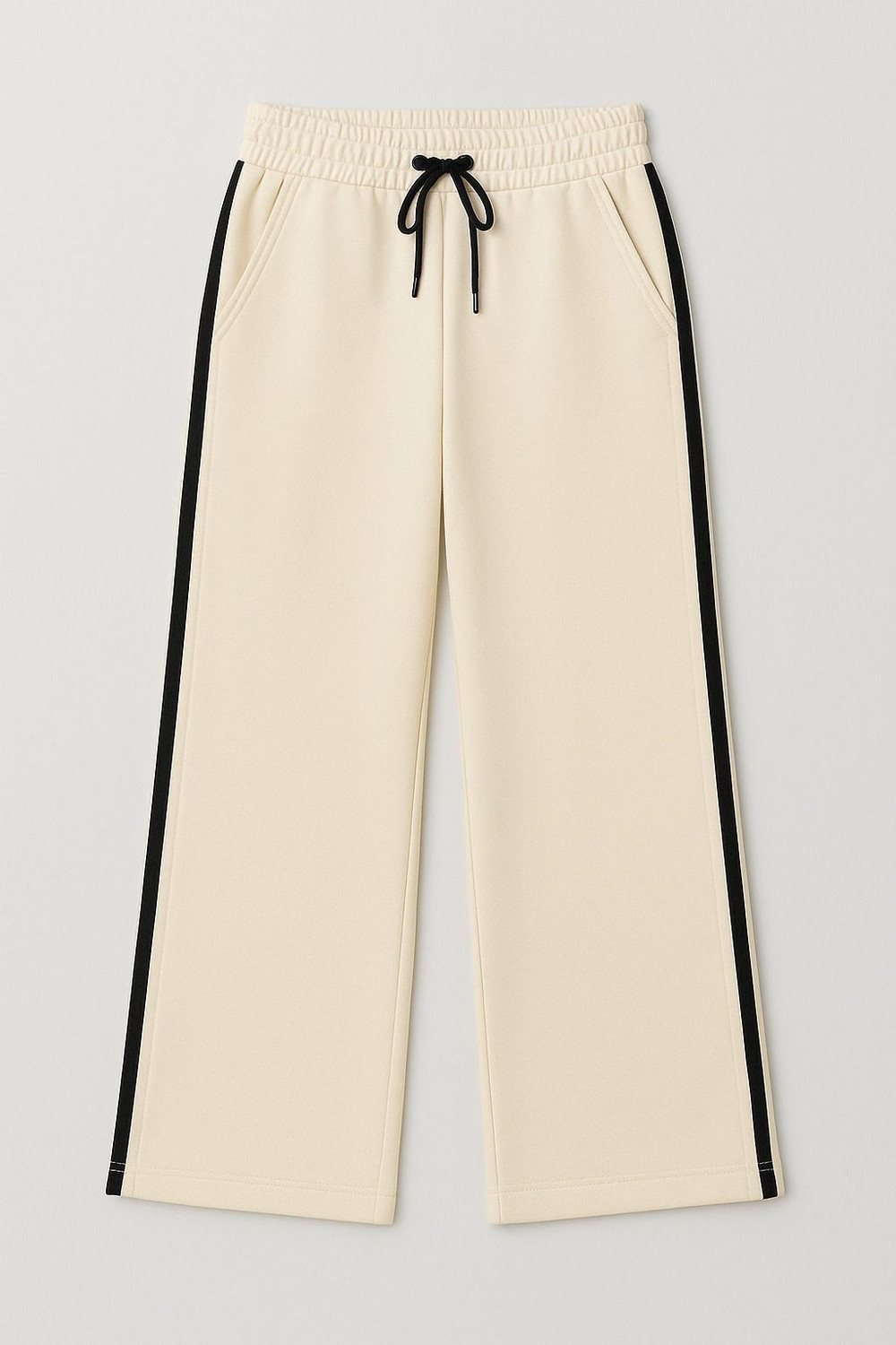 Image of KEESUN Striped Men Beige Track Pants
