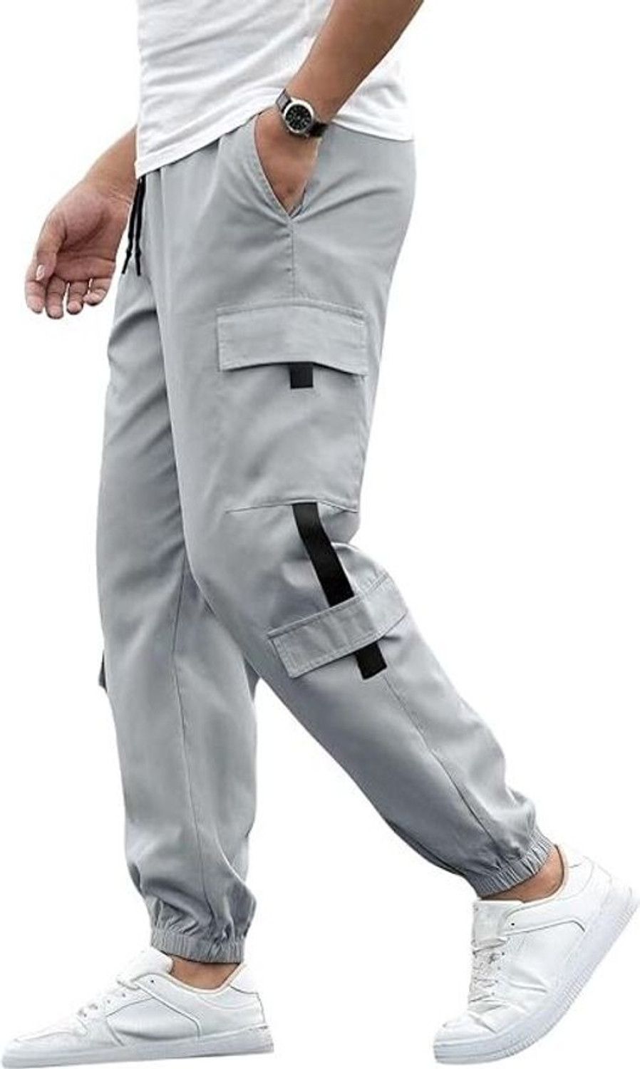 Image of SUN BEAUTY FASHIONISTA HUB Solid Men Black, Grey Track Pants