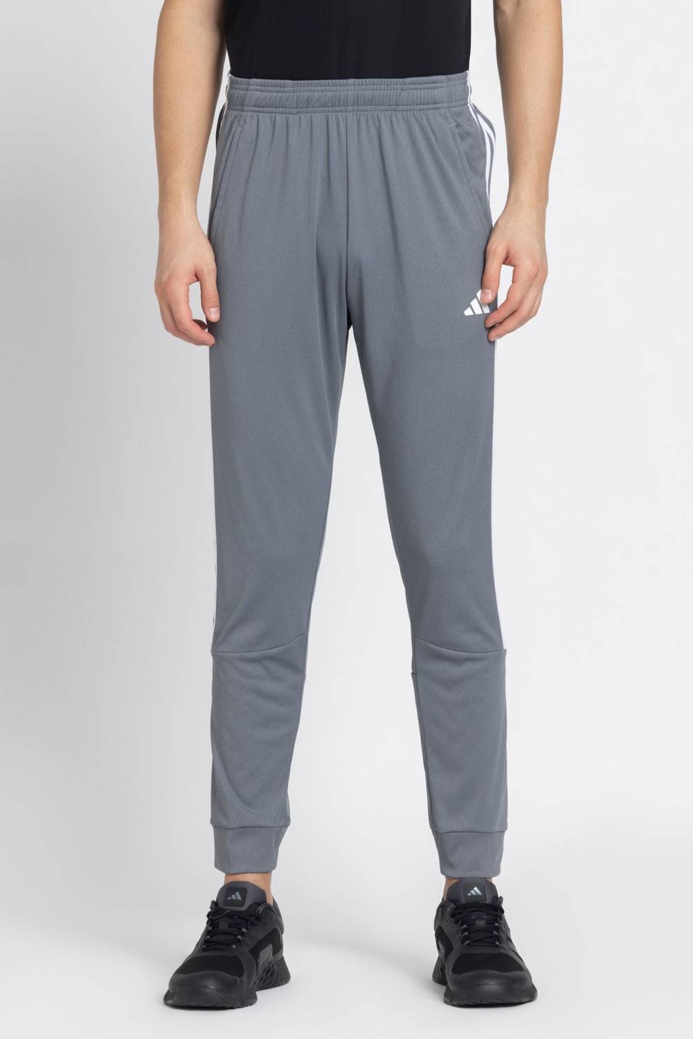 ADIDAS Striped Men Grey Track Pants