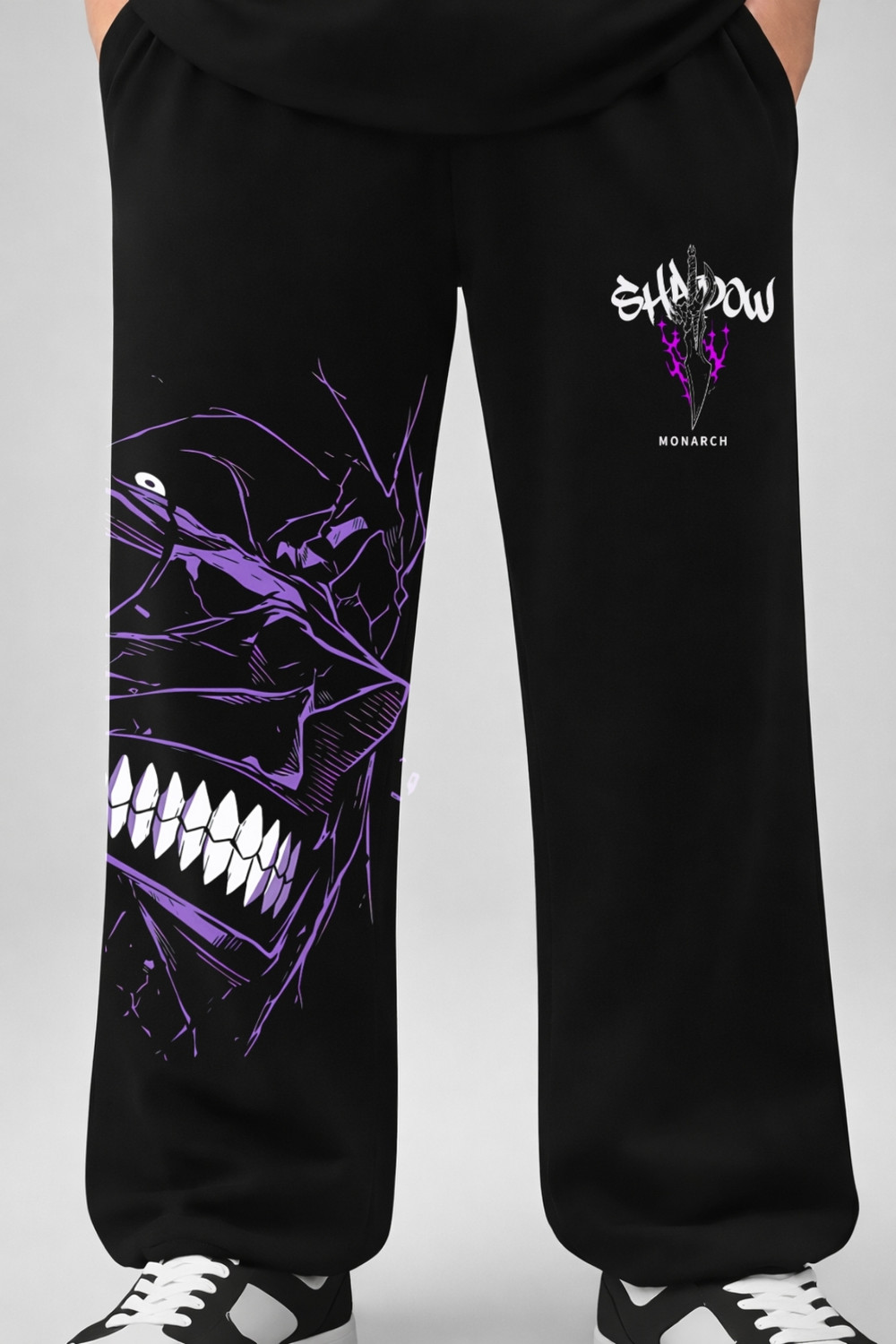 Image of Wayup Graphic Print Men Black Track Pants