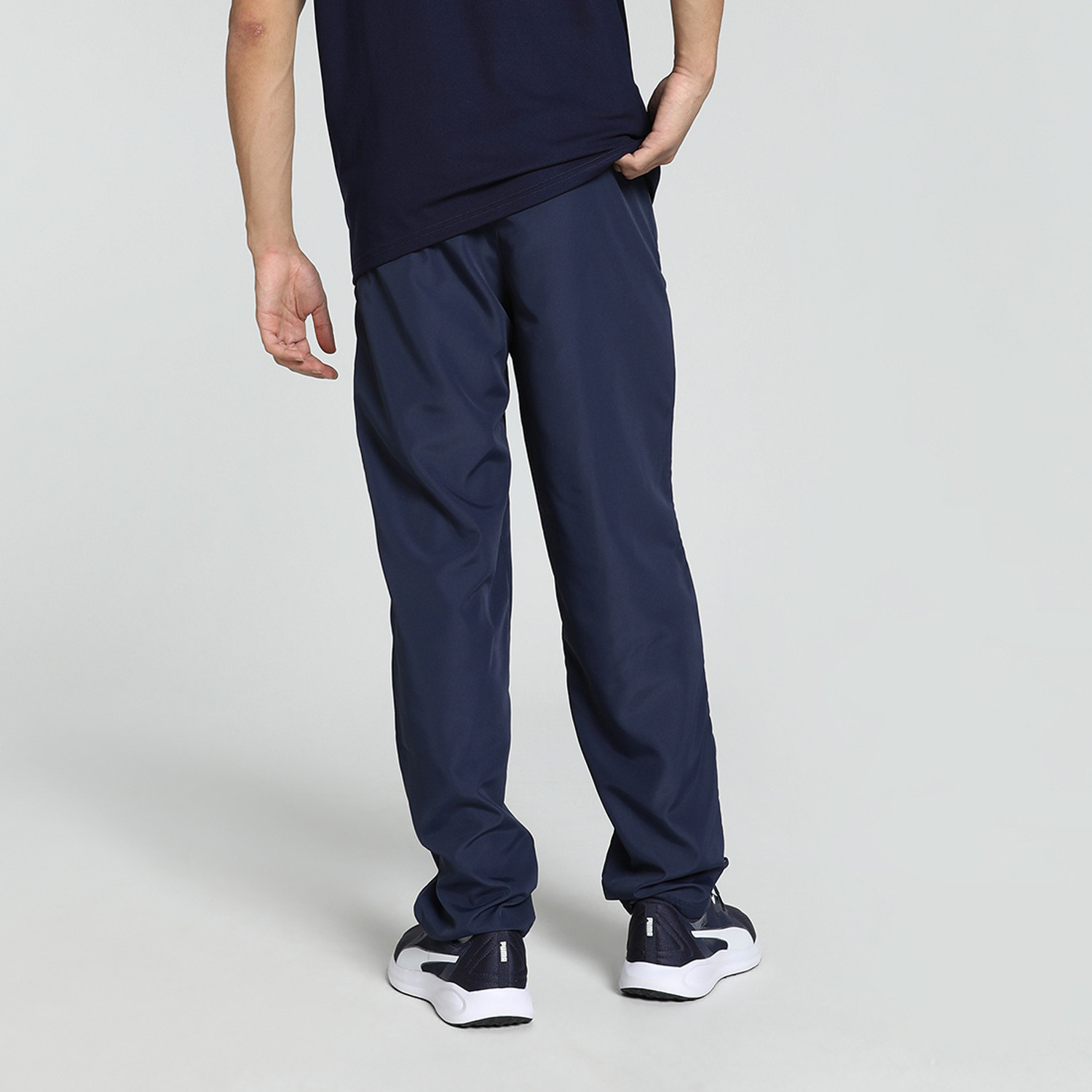 Image of PUMA Solid, Printed Men Blue Track Pants