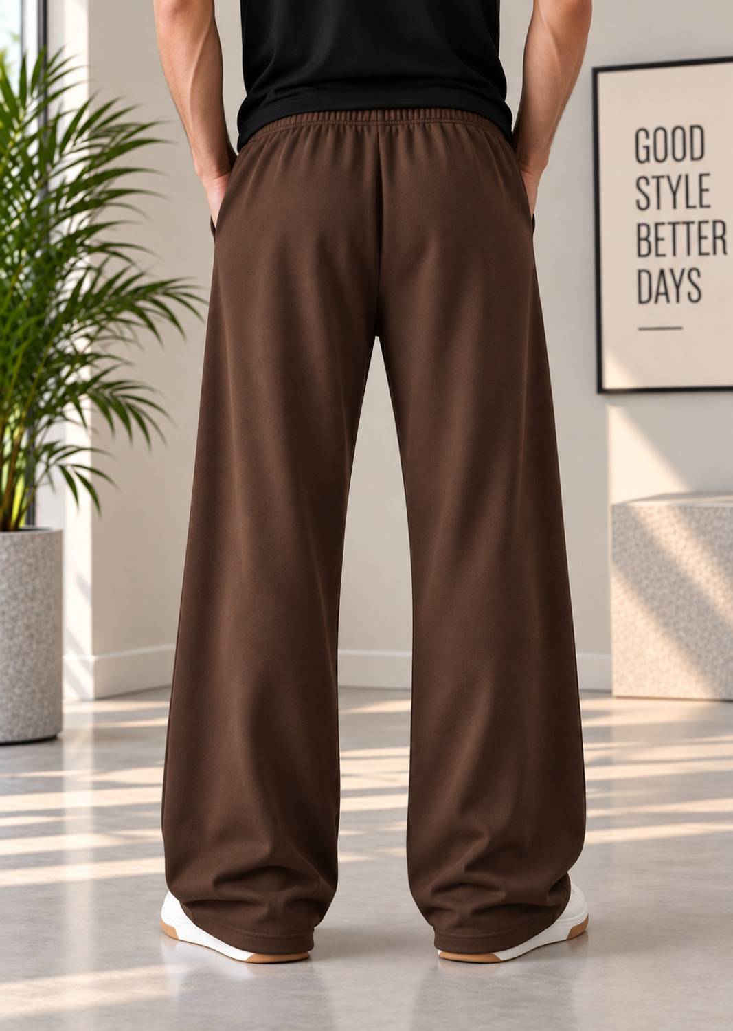 Sanvali Saloni Solid Men Brown Track Pants - Image 2