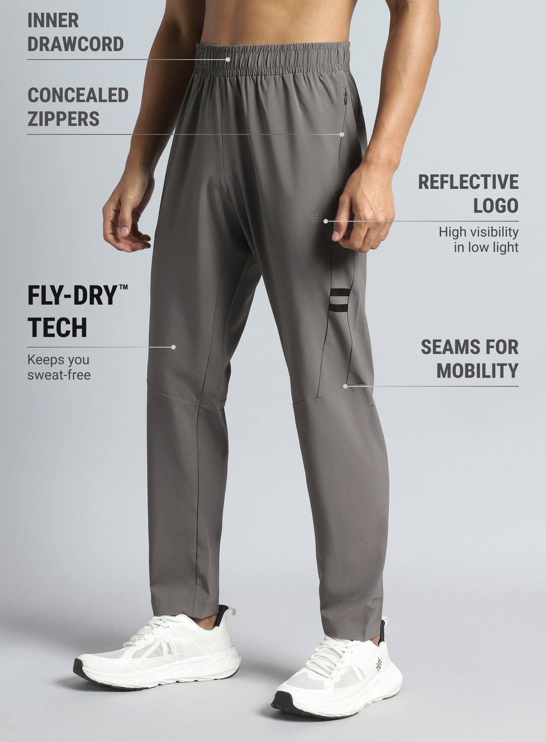 Image of Cult Solid Men Grey Track Pants