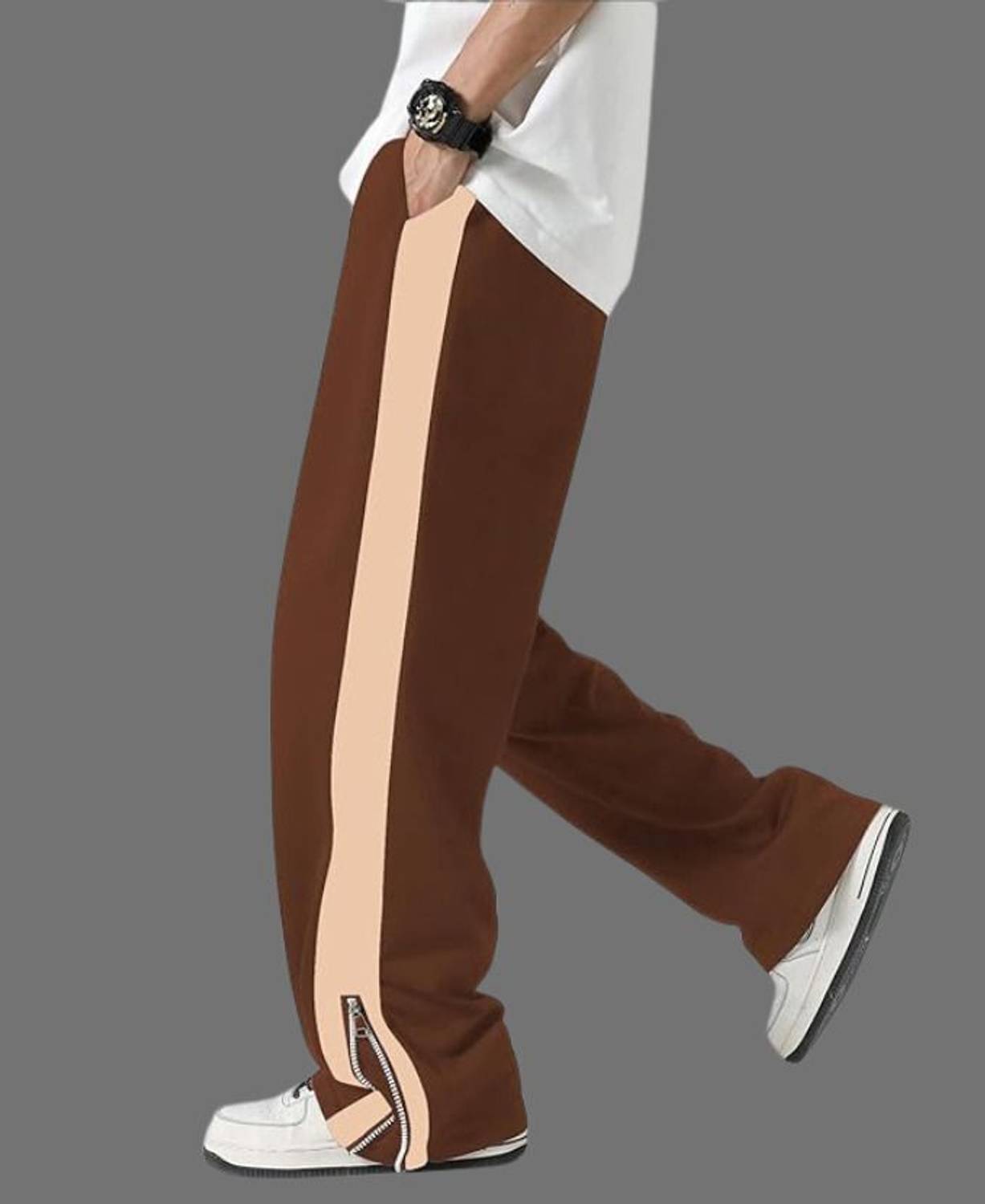 ALPTRA Solid Men Brown Track Pants