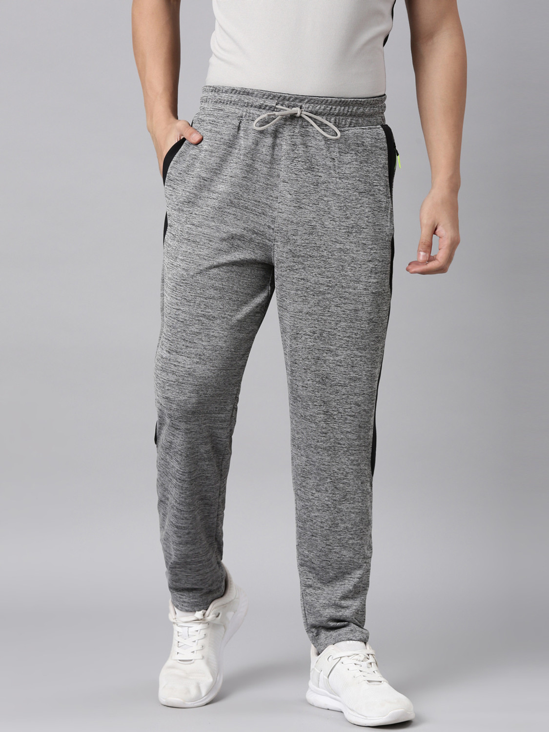 Image of Classic Polo Solid, Striped Men Grey Track Pants