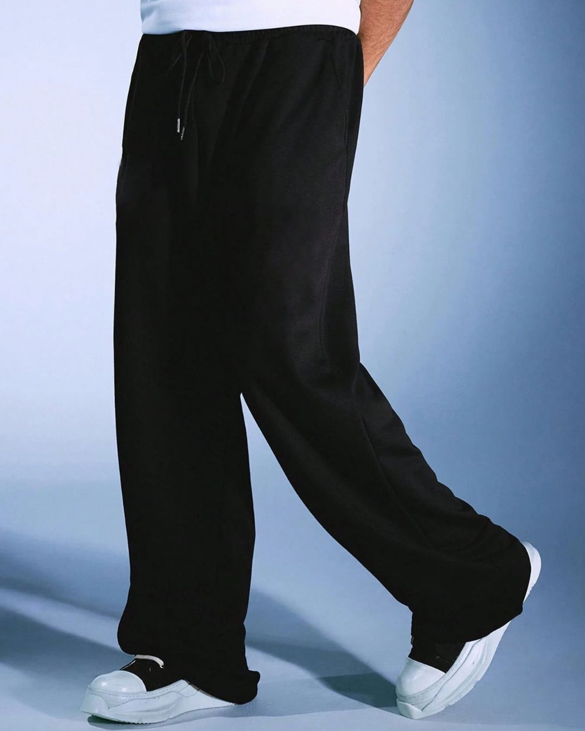 Image of Cloth N Code Solid Men Black Track Pants