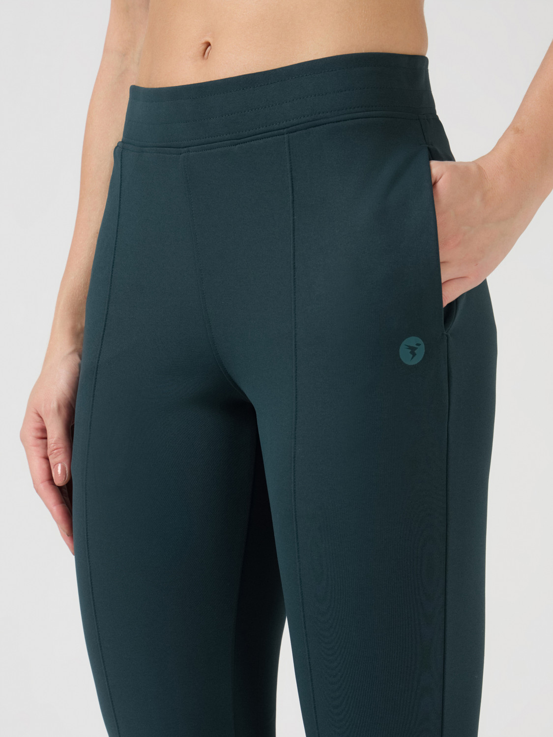 Image of TECHNOSPORT Solid Women Green Track Pants