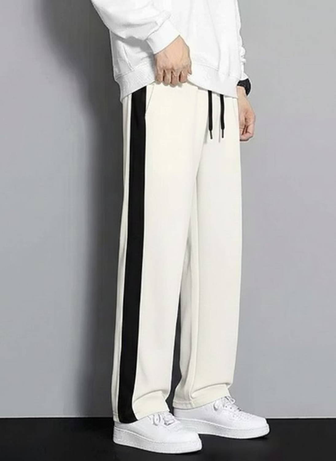 Kabuda Colorblock Men Black, White Track Pants Pack of 2 - Image 3