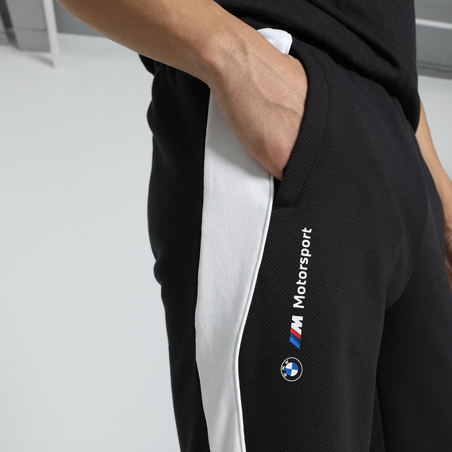 Image of PUMA Colorblock Men Black Track Pants