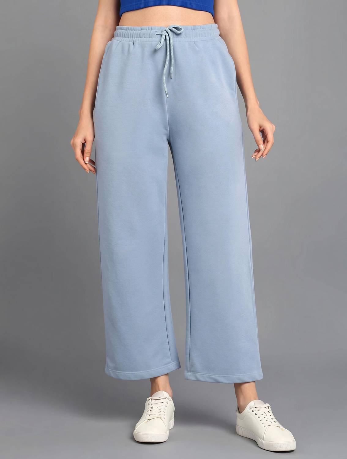 Alan Jones Solid Women Blue Track Pants