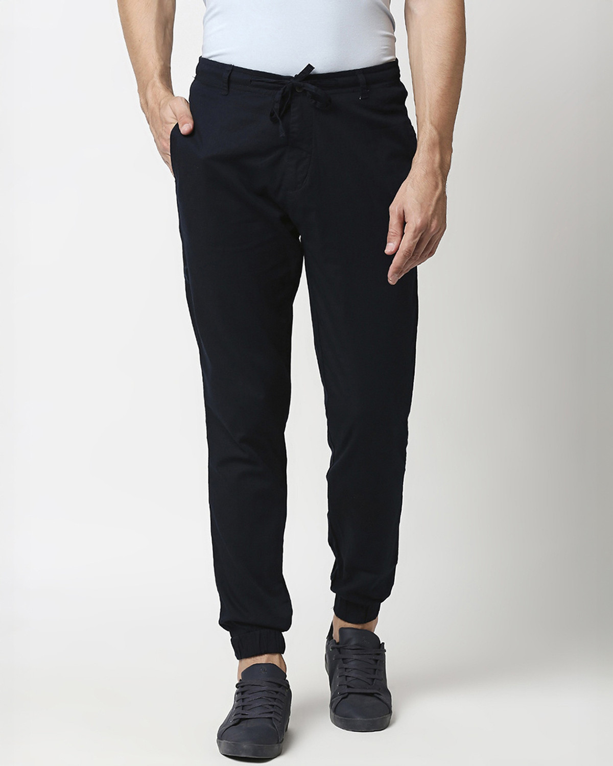 Image of BEWAKOOF Solid Men Black Track Pants